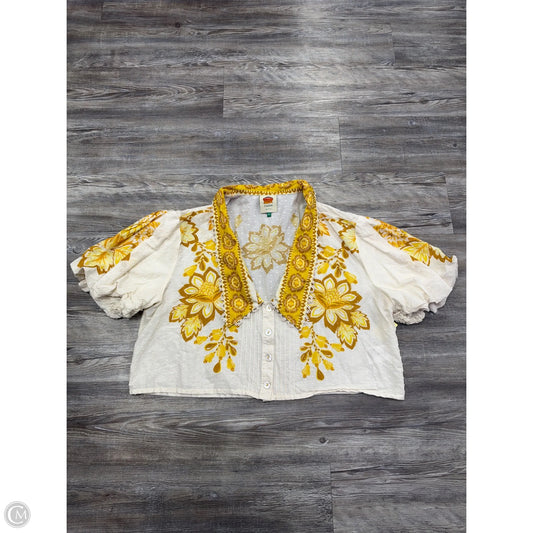 Top Short Sleeve Designer By Farm Rio In Floral Print, Size: Xl