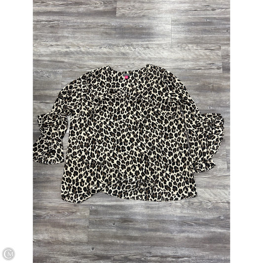 Top Long Sleeve By Vince Camuto In Animal Print, Size: 1x