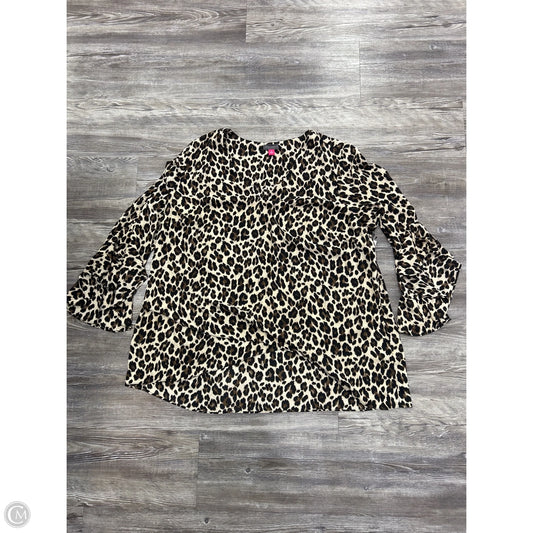 Top Long Sleeve By Vince Camuto In Animal Print, Size: 1x