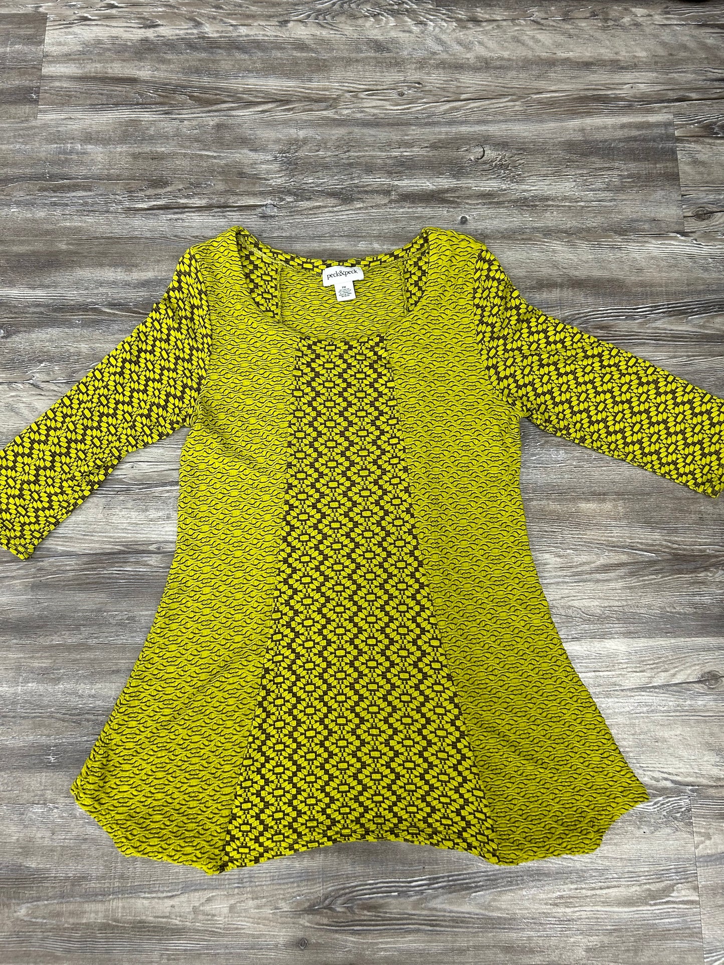 Tunic Long Sleeve By Peck And Peck In Chartreuse, Size: Petite  Medium