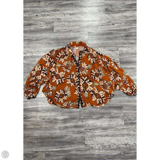 Top Long Sleeve By Free People In Orange, Size: Xs