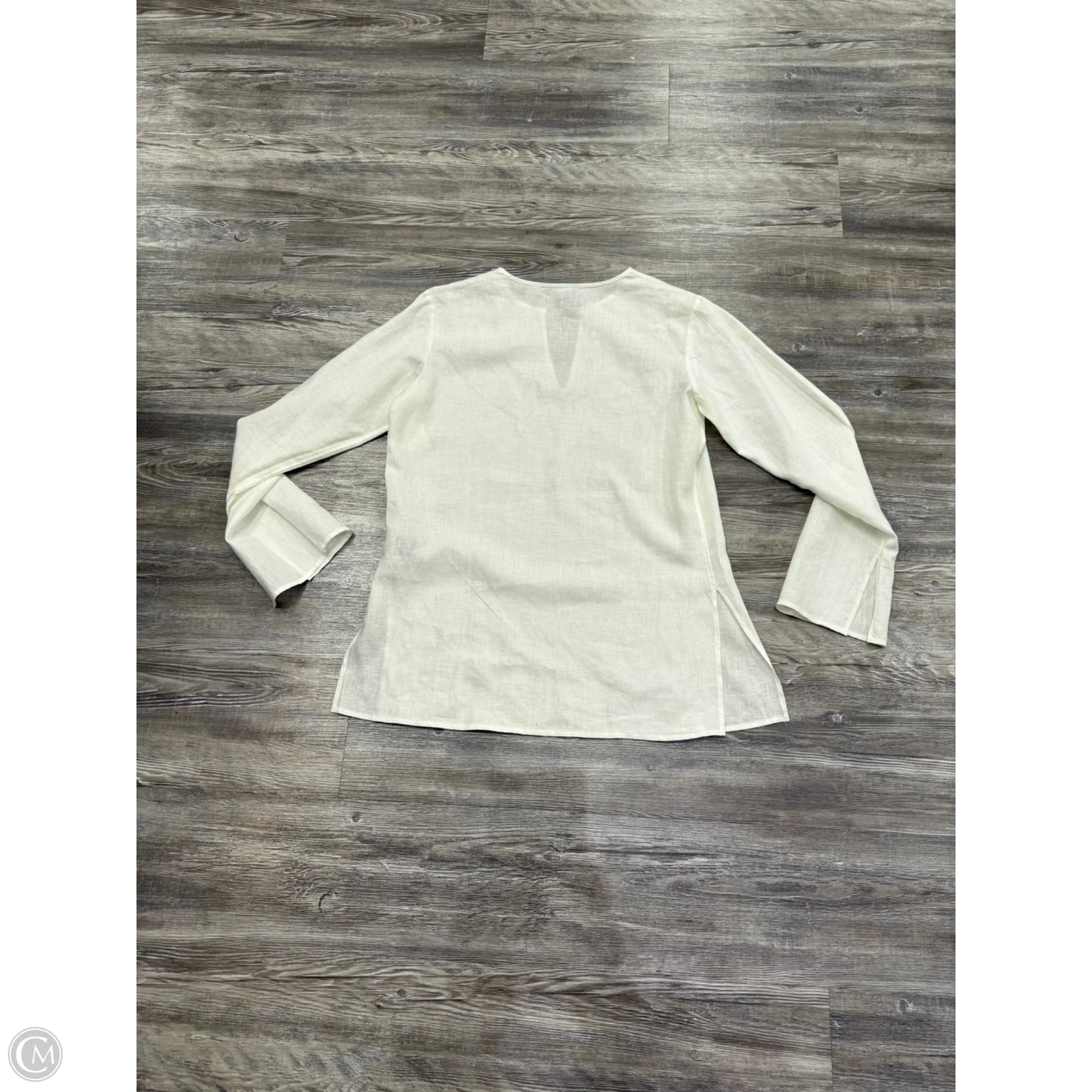 Top Long Sleeve By Lauren By Ralph Lauren In White, Size: S