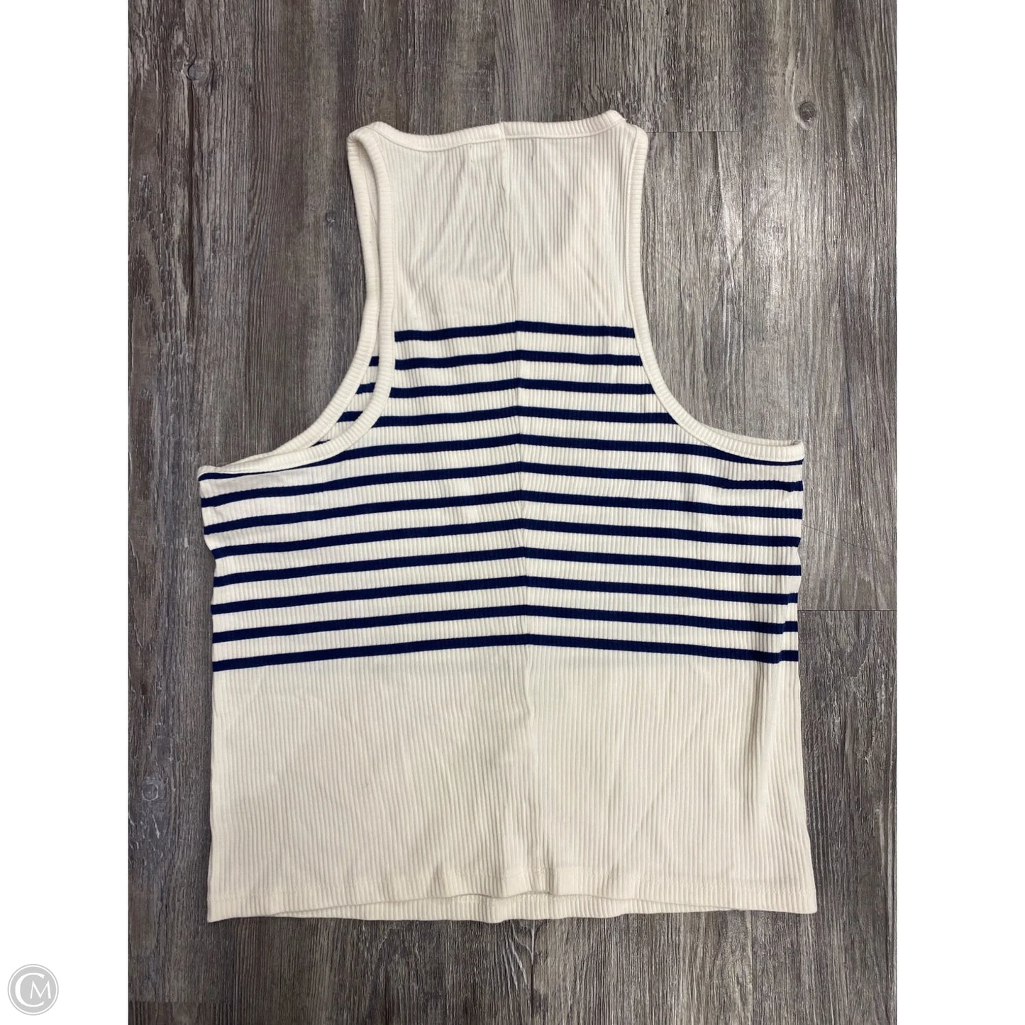 Top Sleeveless Basic By J. Crew In Blue & Cream, Size: Xl