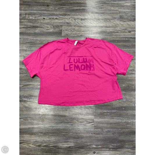 Athletic Top Short Sleeve By Lululemon In Pink, Size: 12