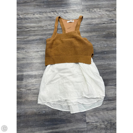Top Sleeveless By Anthropologie In Tan & White, Size: S