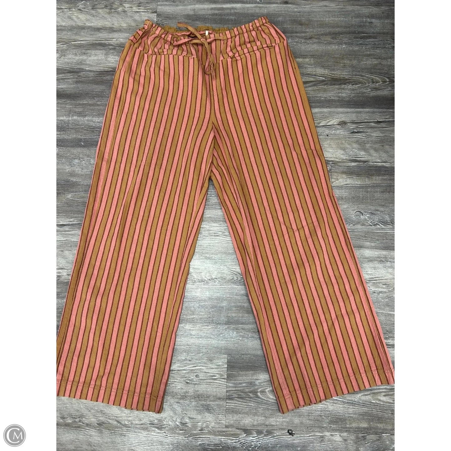 Pants Linen By Free People In Striped Pattern, Size: L