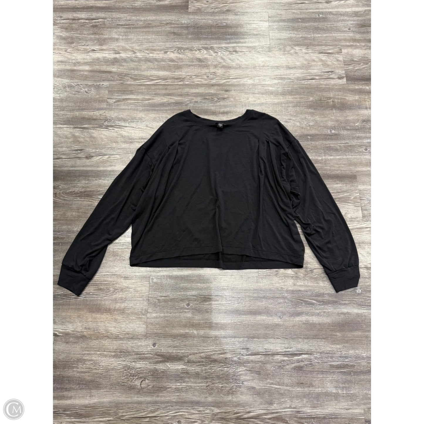 Athletic Top Long Sleeve Collar By Athleta In Black, Size: M