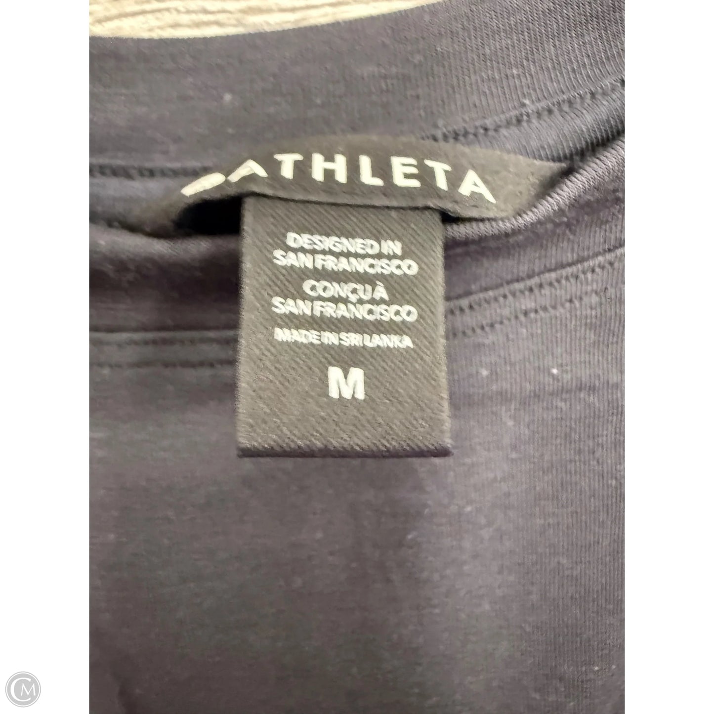 Athletic Top Long Sleeve Collar By Athleta In Black, Size: M