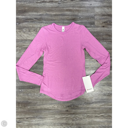 Athletic Top Long Sleeve Collar By Lululemon In Pink, Size: 6