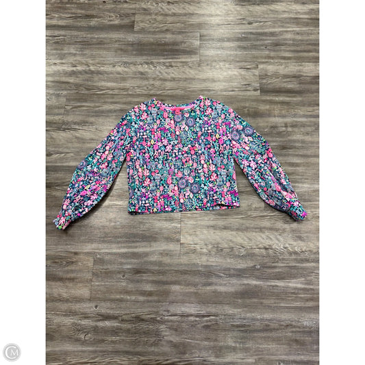 Top Long Sleeve Designer By Lilly Pulitzer In Blue & Pink, Size: Xs