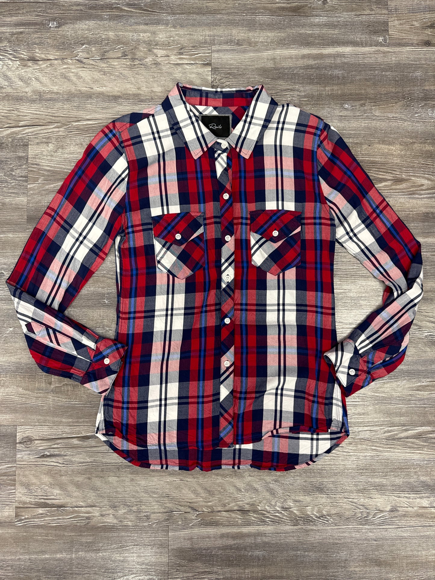 Top Long Sleeve By Rails In Red Blue, Size: S