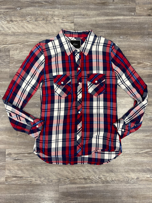 Top Long Sleeve By Rails In Red Blue, Size: S