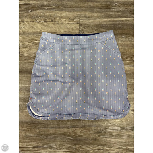 Athletic Skort By Peter Millar In Blue & Orange, Size: L