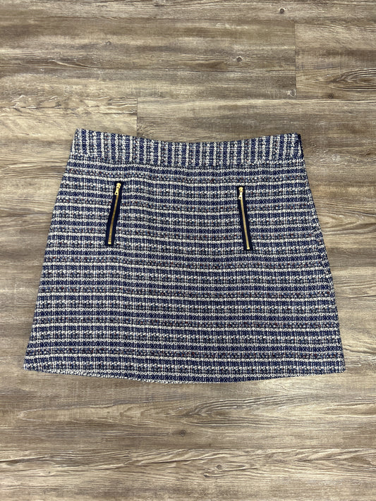 Skirt Mini & Short By Loft In Blue & White, Size: 14