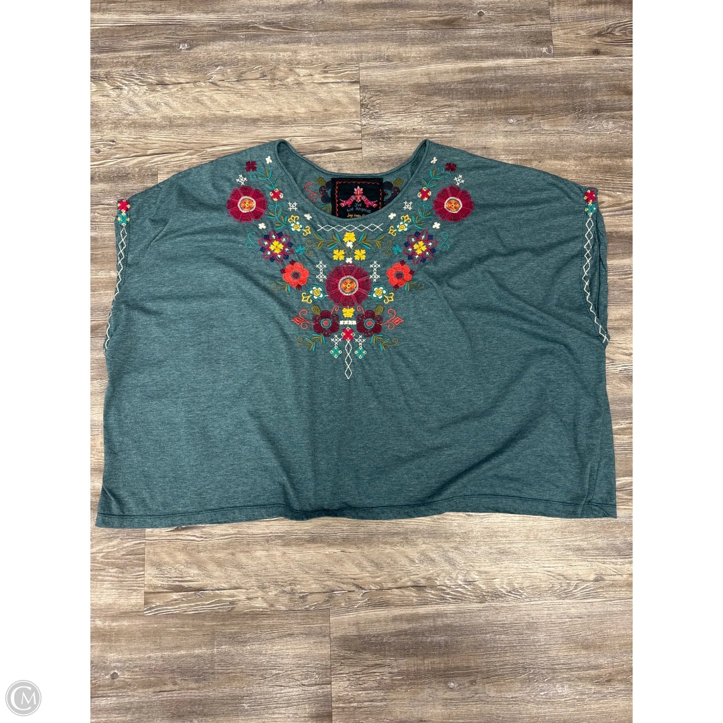 Top Short Sleeve By Johnny Was In Teal, Size: L