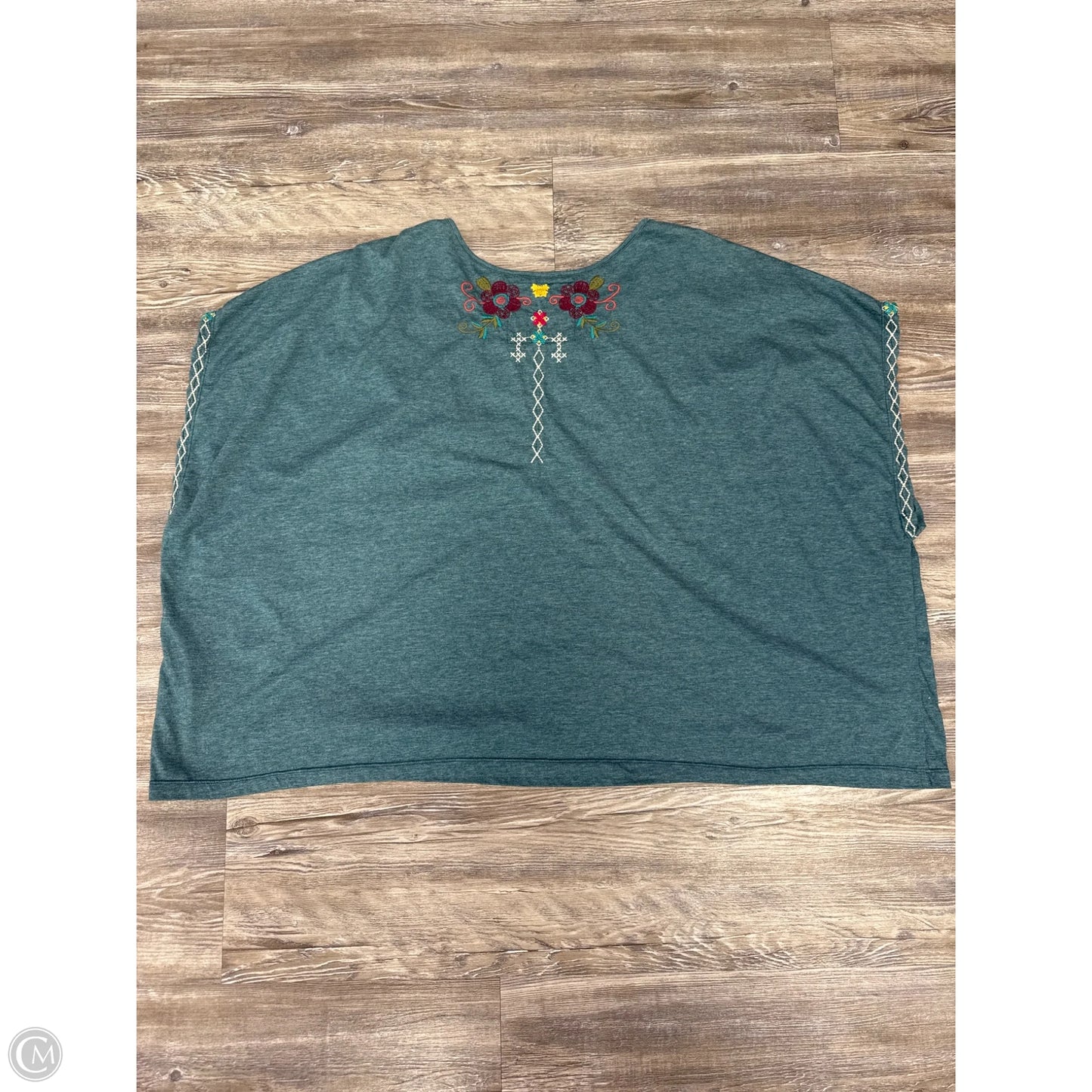 Top Short Sleeve By Johnny Was In Teal, Size: L