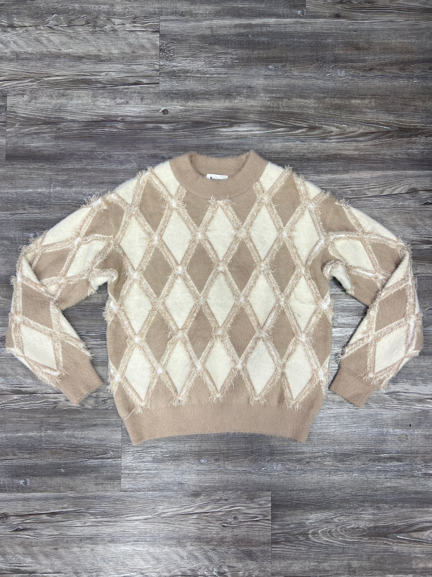 Sweater By Clothes Mentor In Tan & White, Size: M