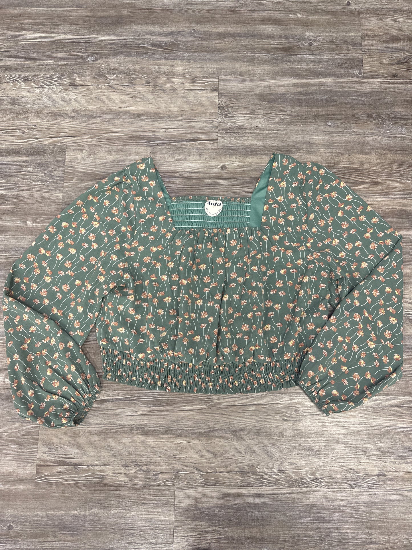 Top Long Sleeve By Arula In Green, Size: 1x