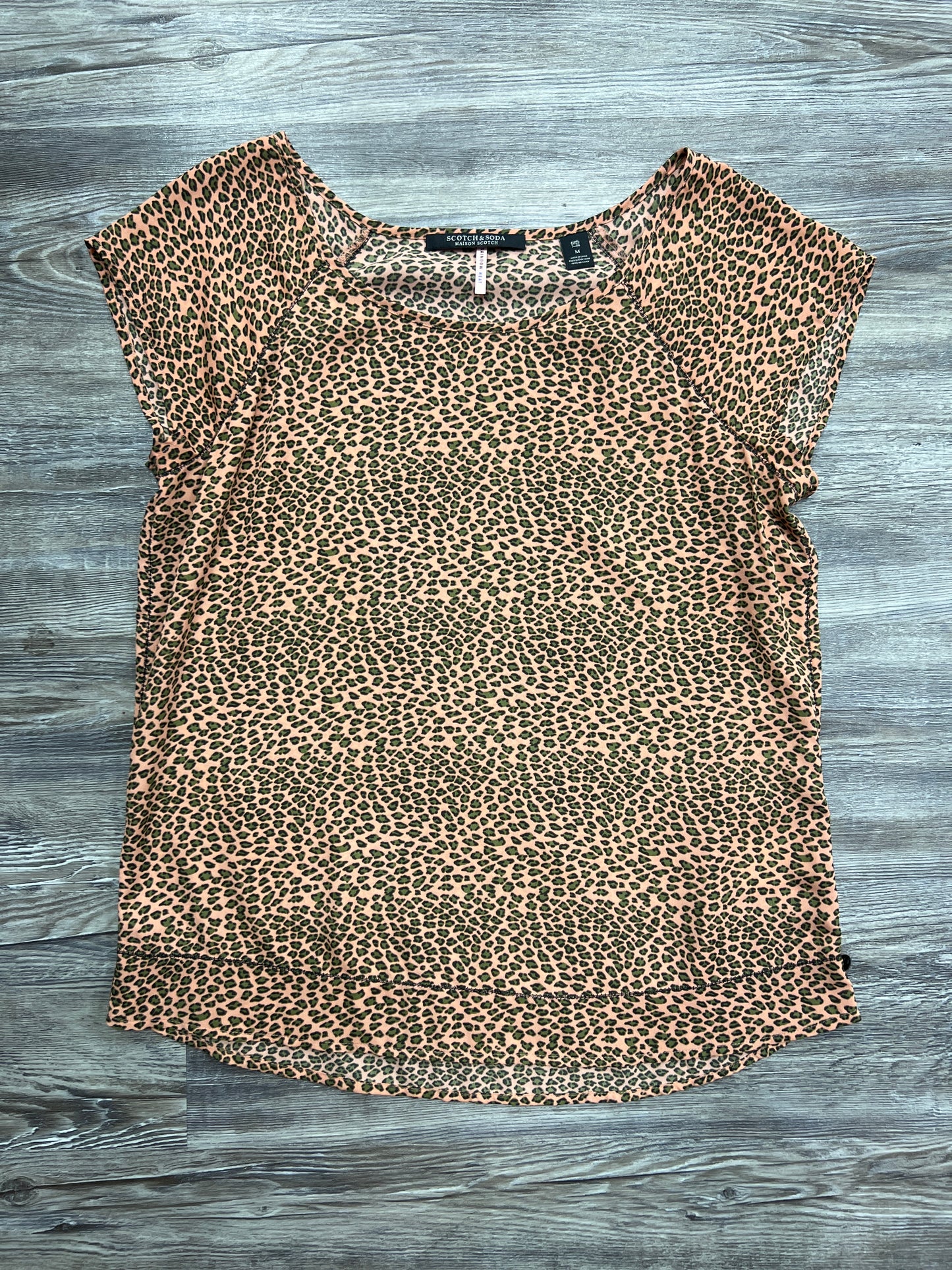 Top Short Sleeve By Scotch & Soda In Animal Print, Size: M