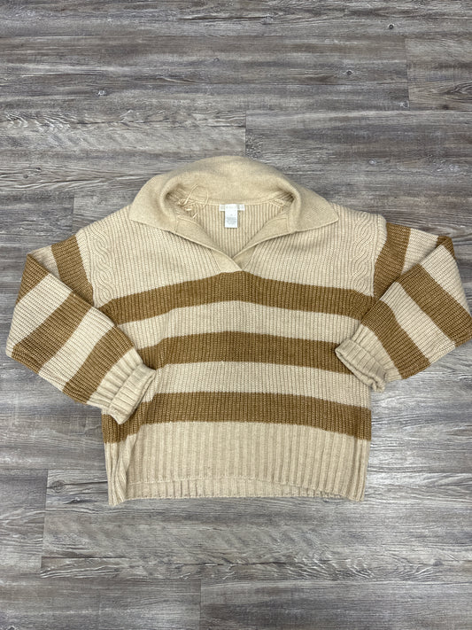 Sweater By Design History In Brown & Tan, Size: S