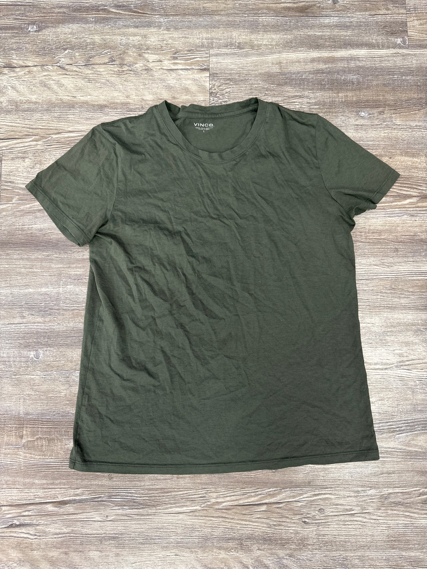 Top Short Sleeve By Vince In Green, Size: L