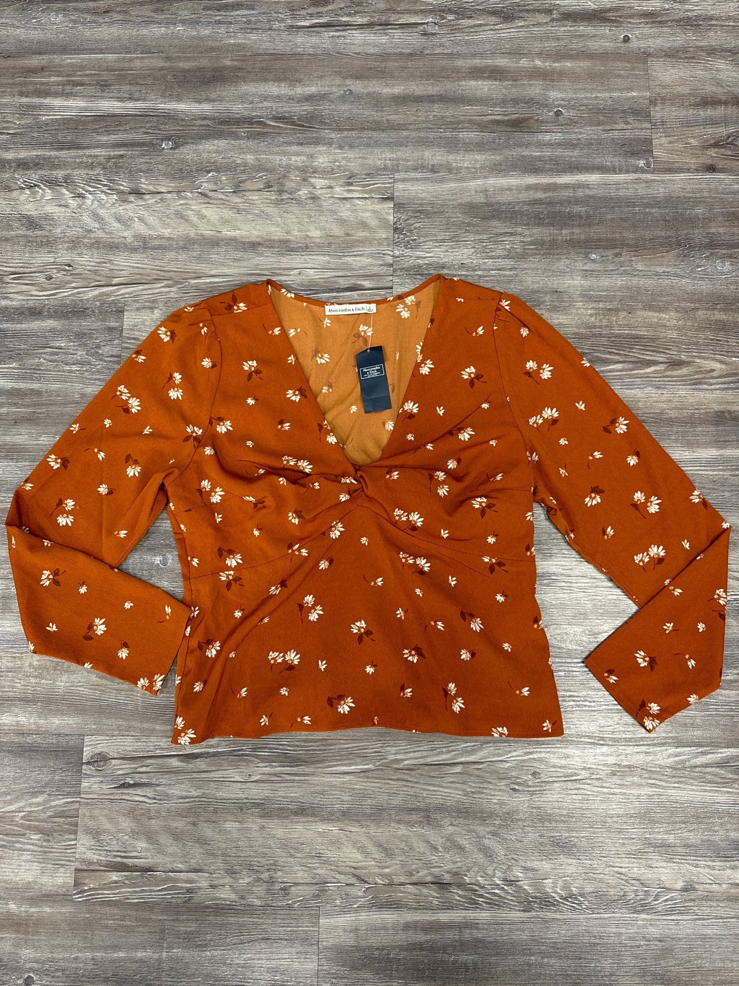 Top Long Sleeve By Abercrombie And Fitch In Orange, Size: L