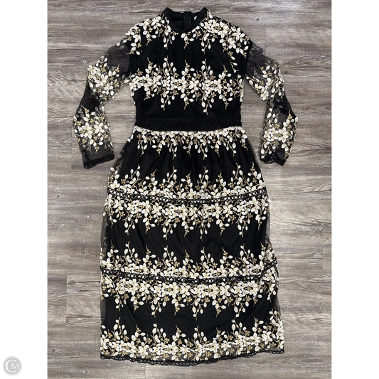 Dress Party Long By Polygram In Black & Gold, Size: S