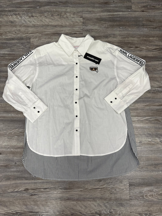 Top Long Sleeve By Karl Lagerfeld In White, Size: Xl