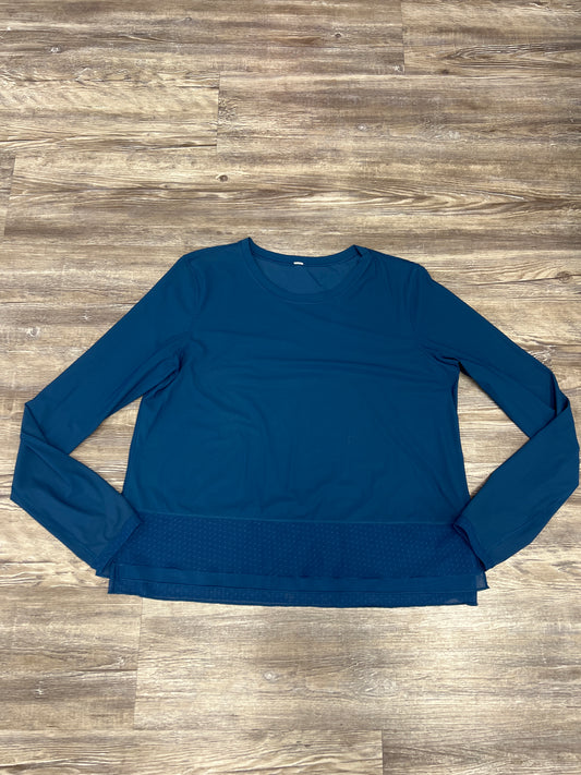 Athletic Top Long Sleeve Crewneck By Lululemon In Blue, Size: M