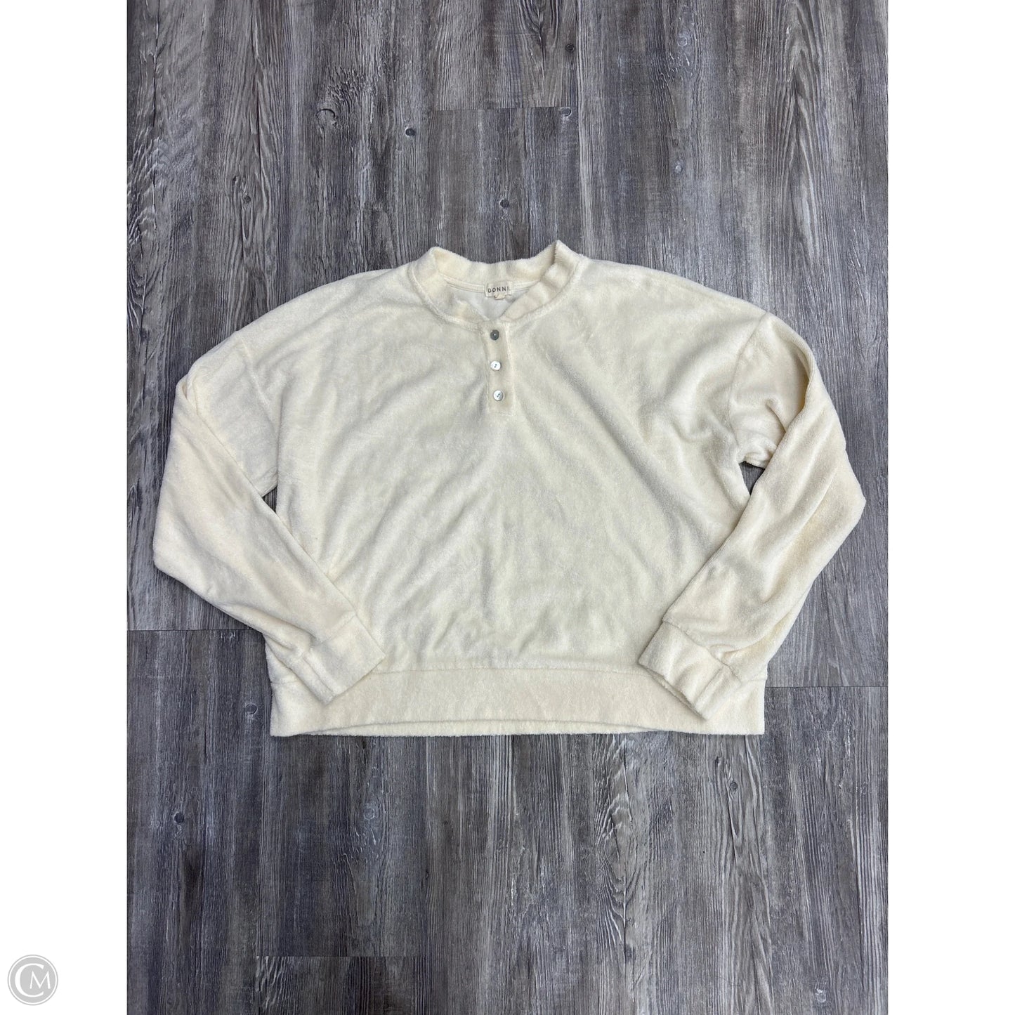 Top Long Sleeve By Cmc In Cream, Size: M