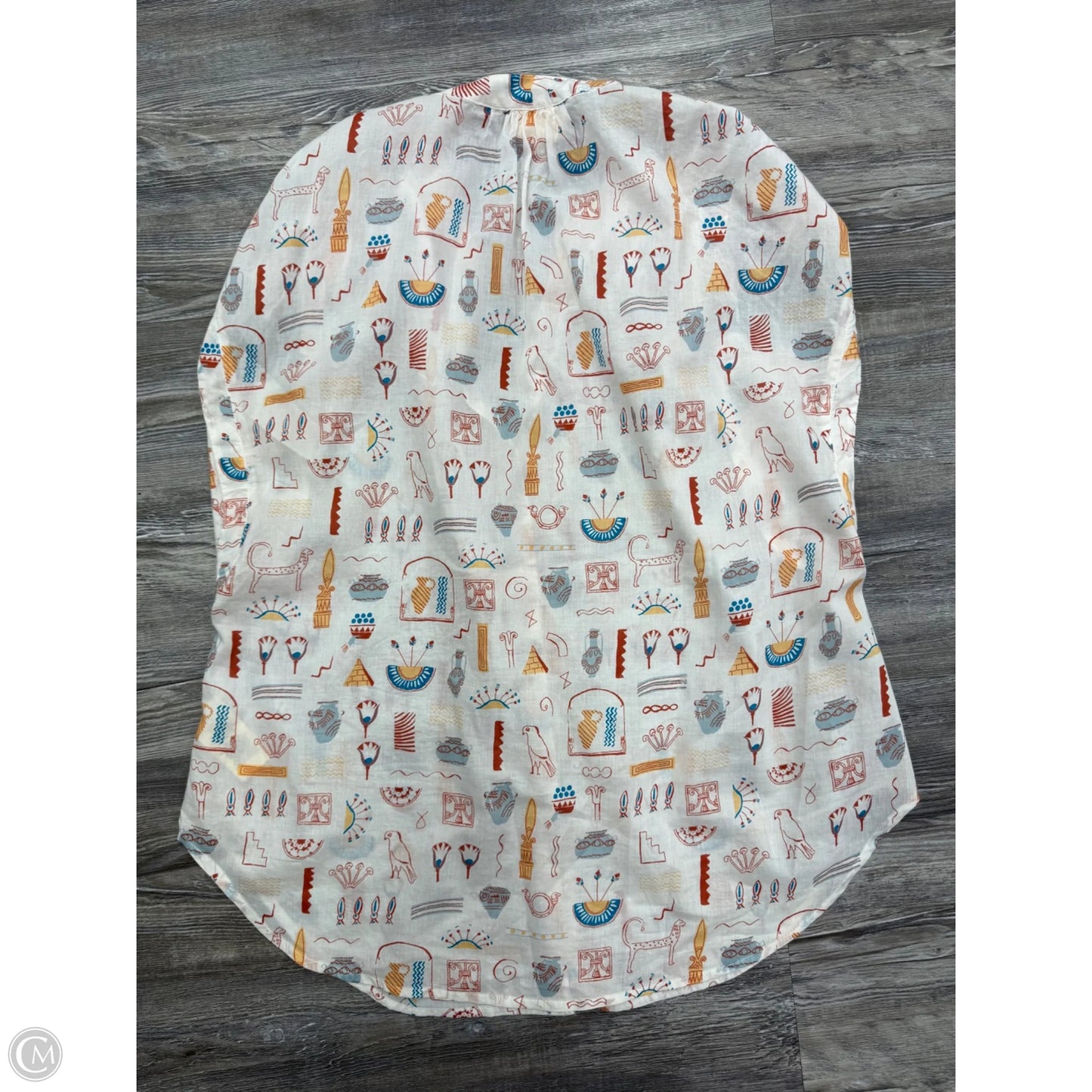 Top Short Sleeve By Anthropologie In Tan & White, Size: S