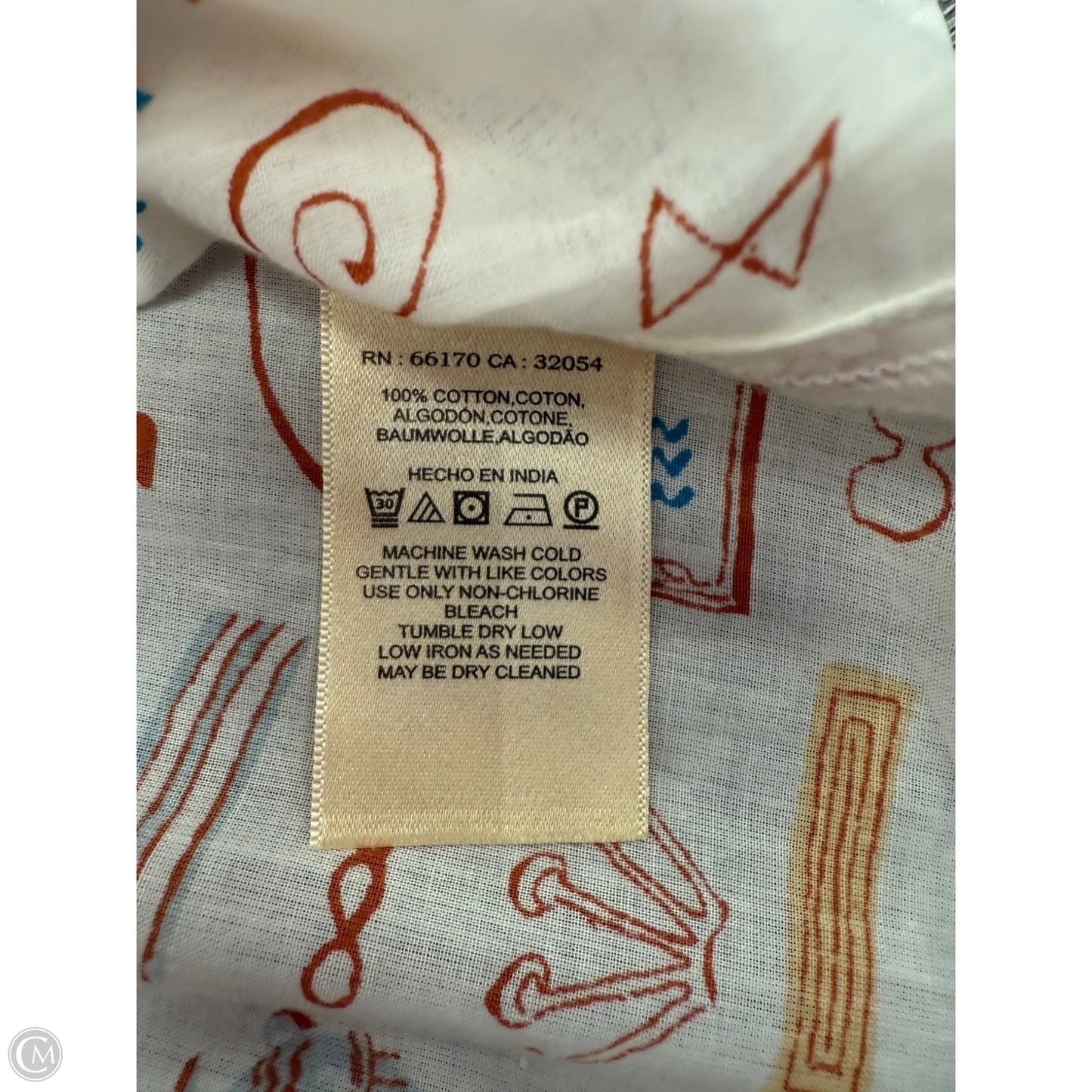 Top Short Sleeve By Anthropologie In Tan & White, Size: S