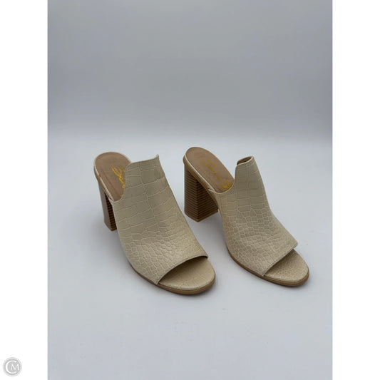 Sandals Heels Block By Seven 7 In Cream, Size: 8.5