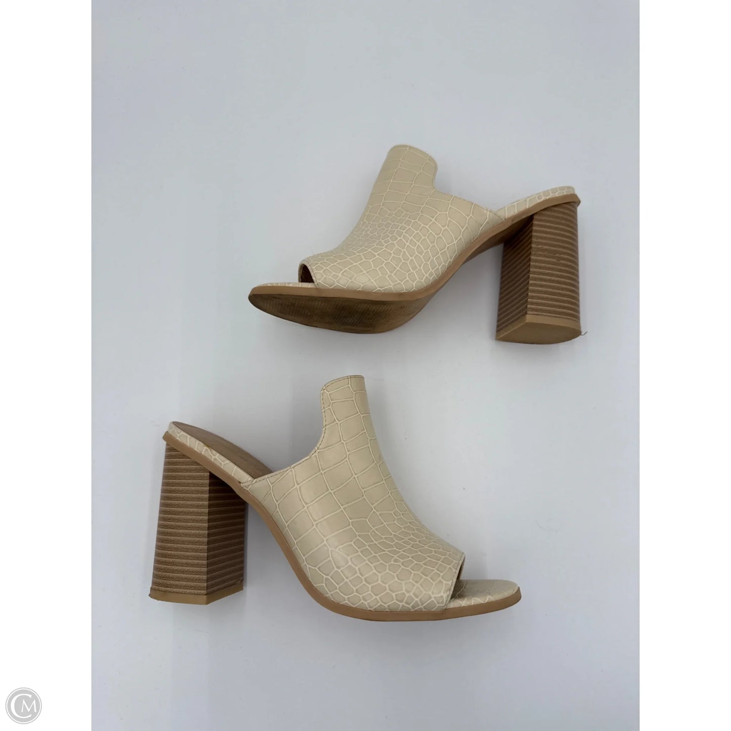 Sandals Heels Block By Seven 7 In Cream, Size: 8.5