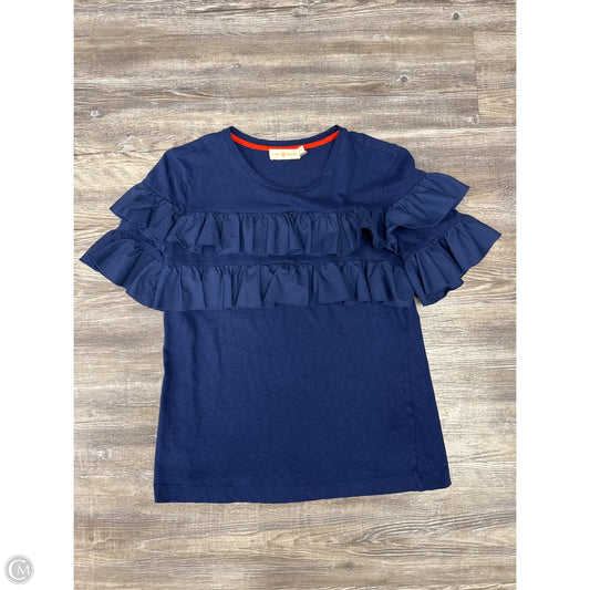 Top Short Sleeve Designer By Tory Burch In Navy, Size: S