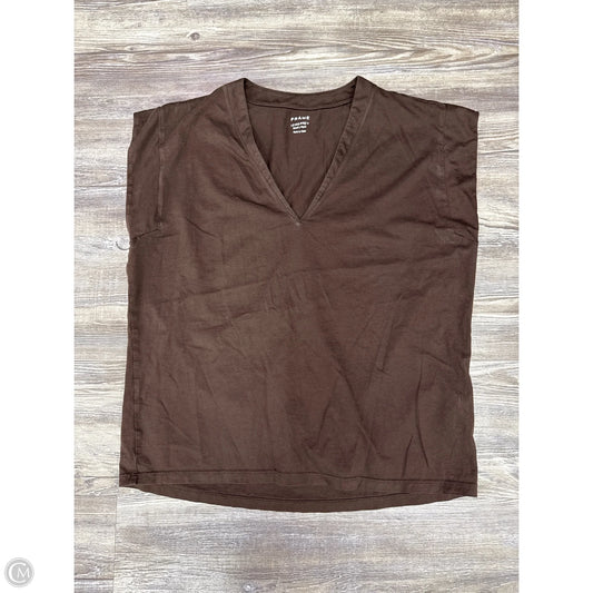 Top Short Sleeve By Frame In Brown, Size: S