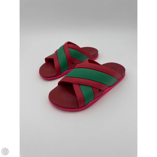 Sandals Luxury Designer By Gucci In Pink & Red, Size: 8.5