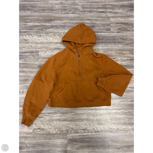 Athletic Sweatshirt Hoodie By Lululemon In Tan, Size: M