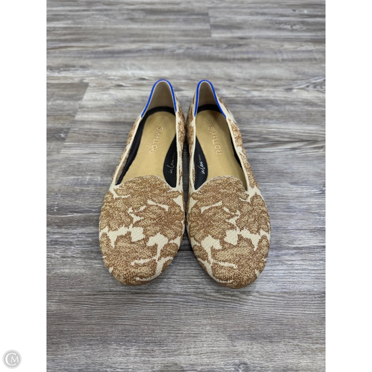 Shoes Flats By Rothys In Gold & Tan, Size: 6.5