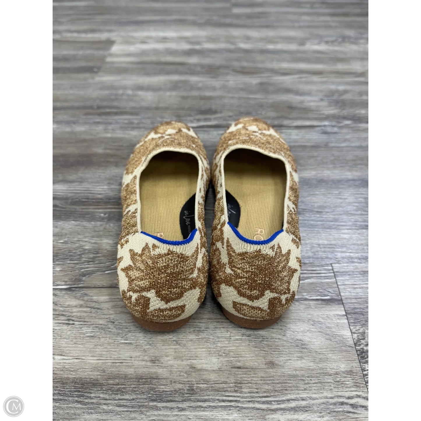 Shoes Flats By Rothys In Gold & Tan, Size: 6.5