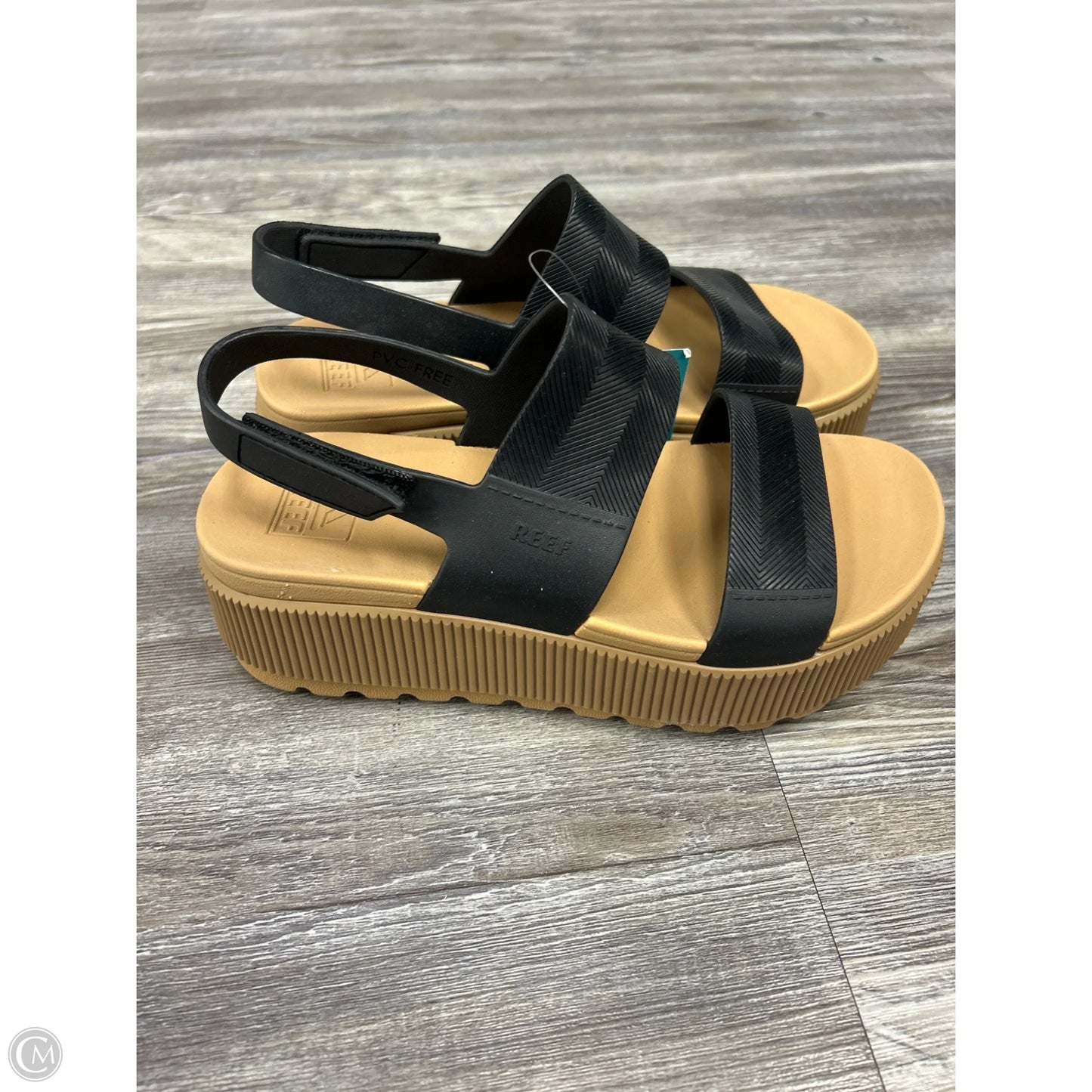 Sandals Heels Platform By Reef In Black, Size: 6
