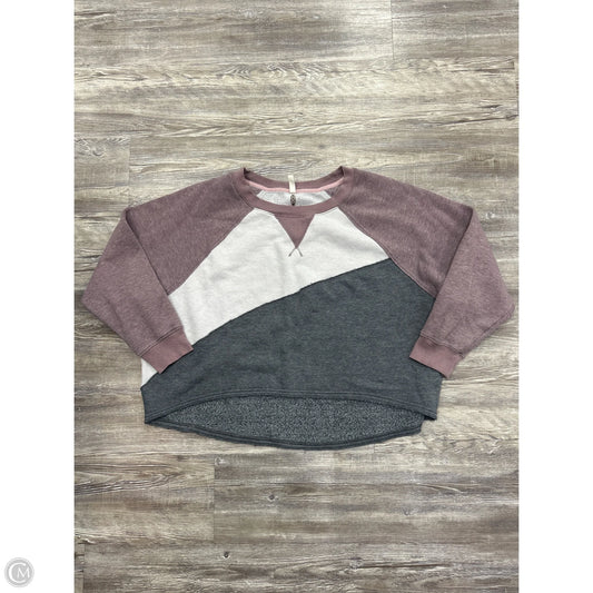 Sweatshirt Crewneck By Free People In Grey & Purple, Size: M