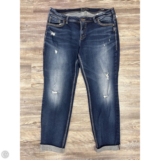 Jeans Boyfriend By Silver In Blue Denim, Size: 16