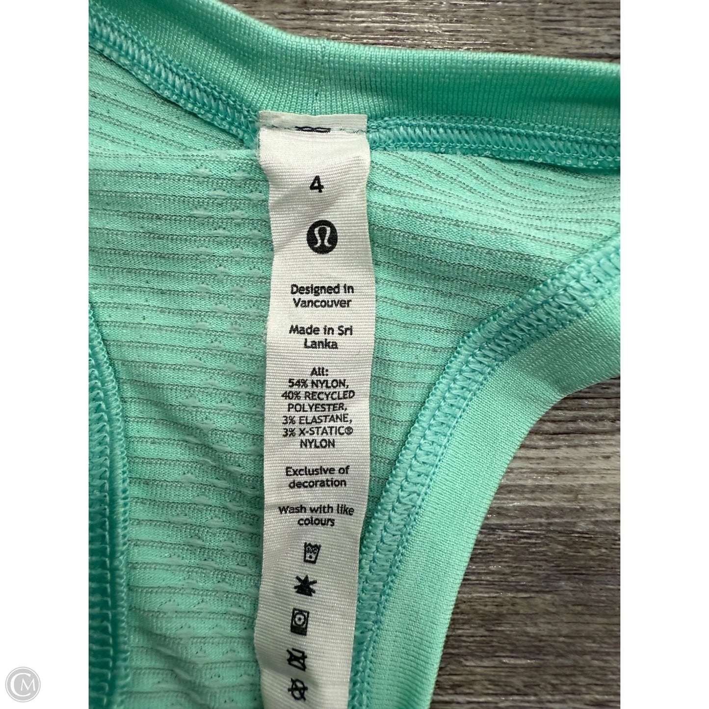 Athletic Tank Top By Lululemon In Aqua, Size: 4