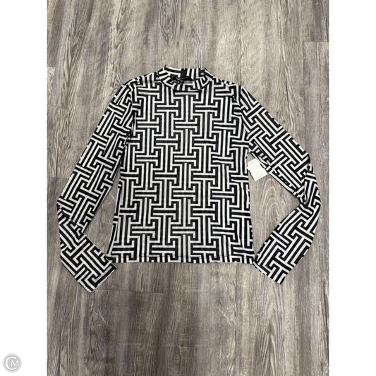 Top Long Sleeve Basic By Ymi In Black & Cream, Size: M