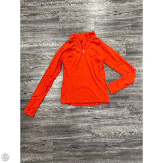 Athletic Top Long Sleeve Collar By Alo In Orange, Size: M