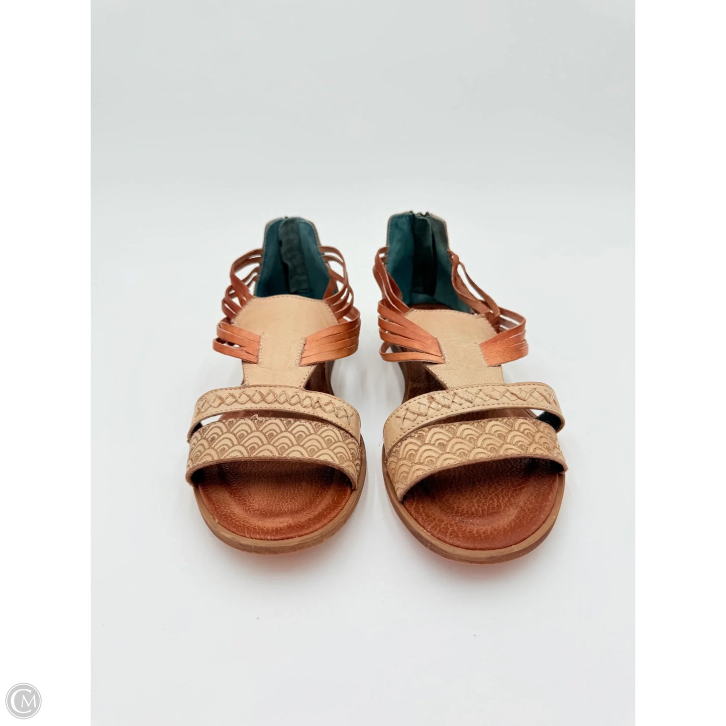 Sandals Flats By Bed Stu In Brown & Cream, Size: 8