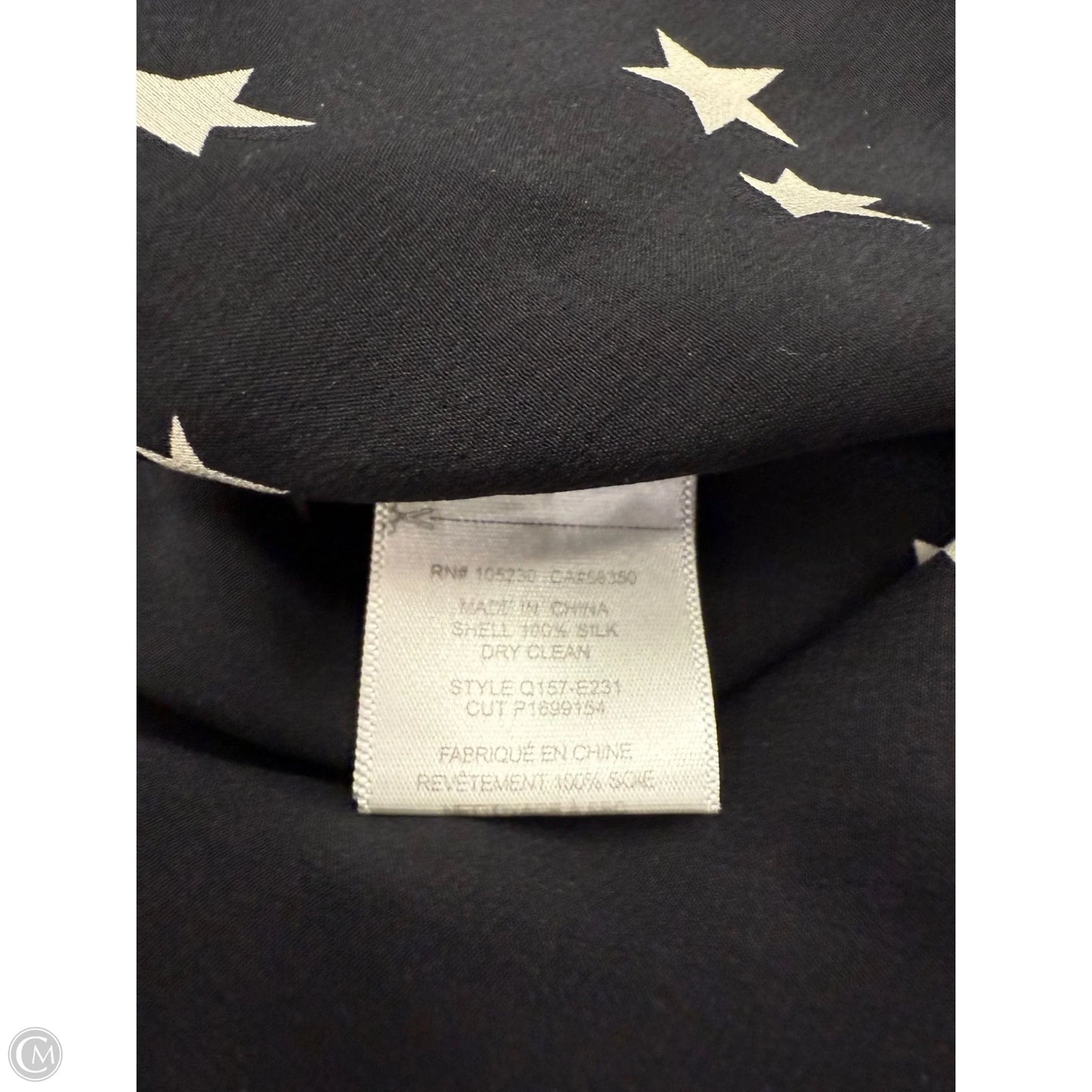 Top Long Sleeve By Equipment In Black & White, Size: Xs