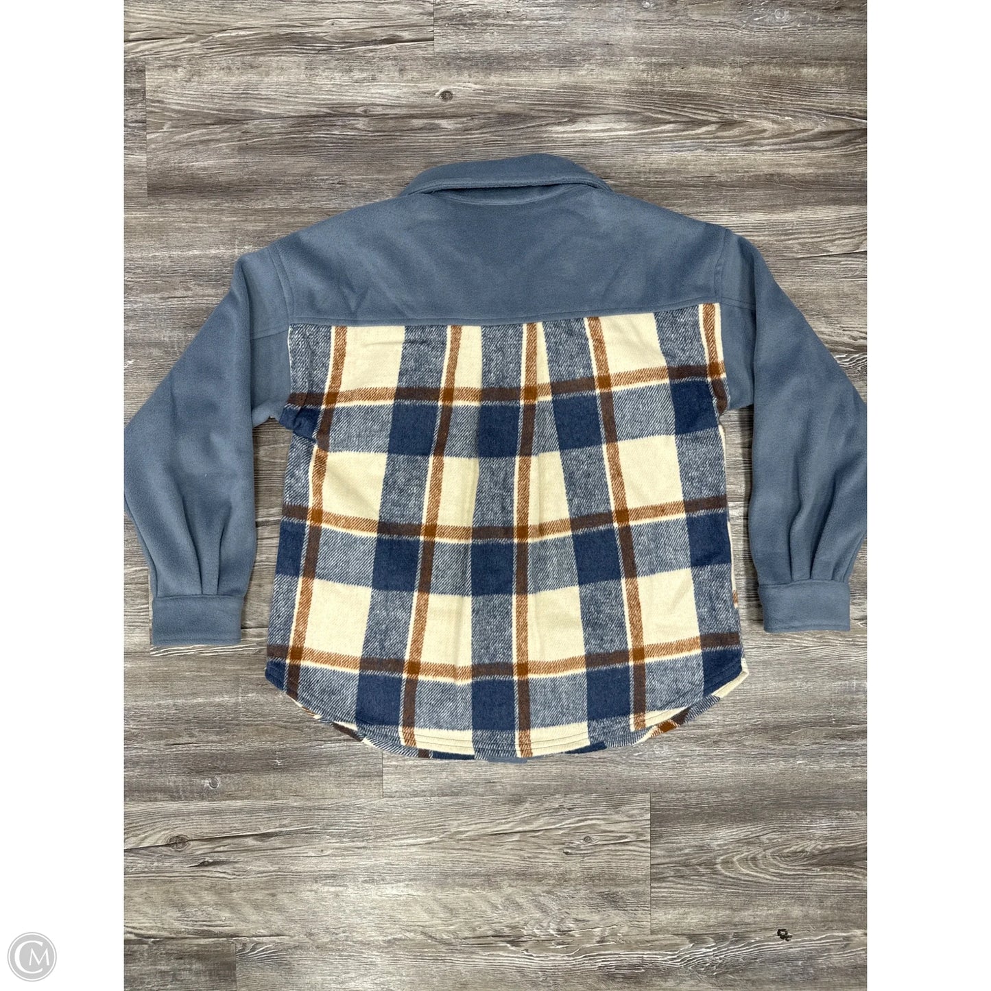 Jacket Shirt By Easel In Plaid Pattern, Size: S