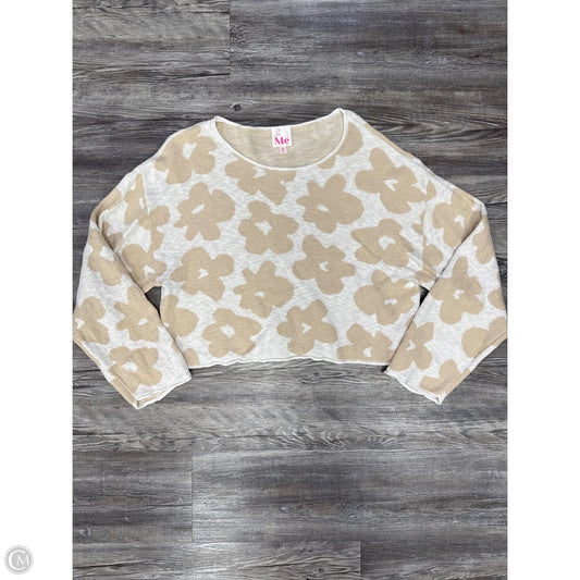 Sweater By Clothes Mentor In Tan & White, Size: S